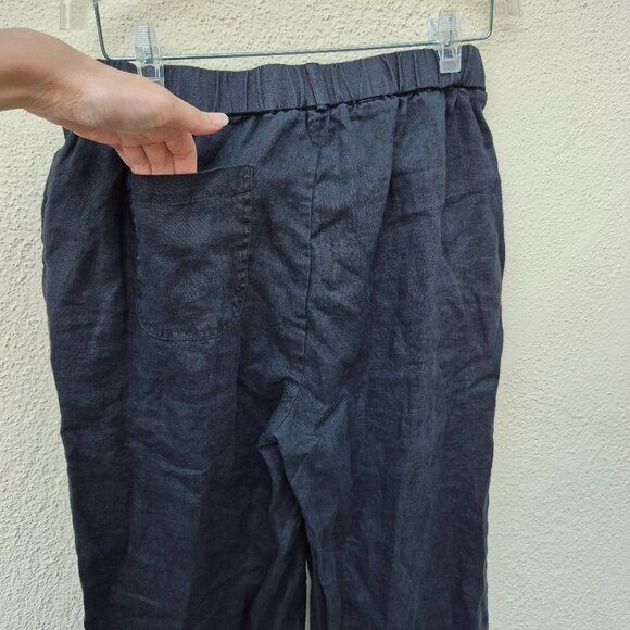 Quince Linen Pull On Pants Black Size S Capsule Minimalist Lagenlook Comfort - Picture 11 of 15